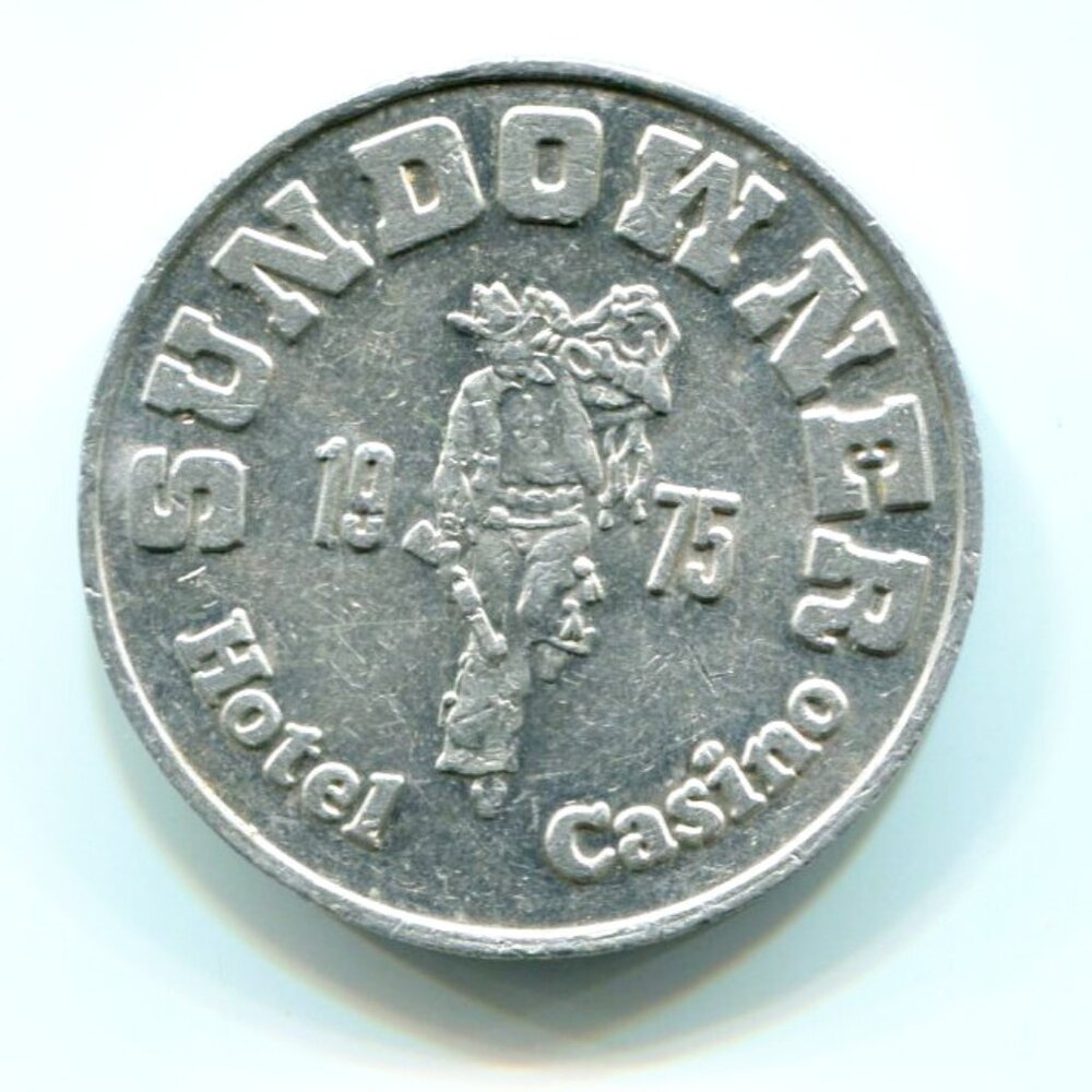 1975 Sundowner Hotel & Casino Reno, NV Aluminum Free Play Slot Token (b289-6)